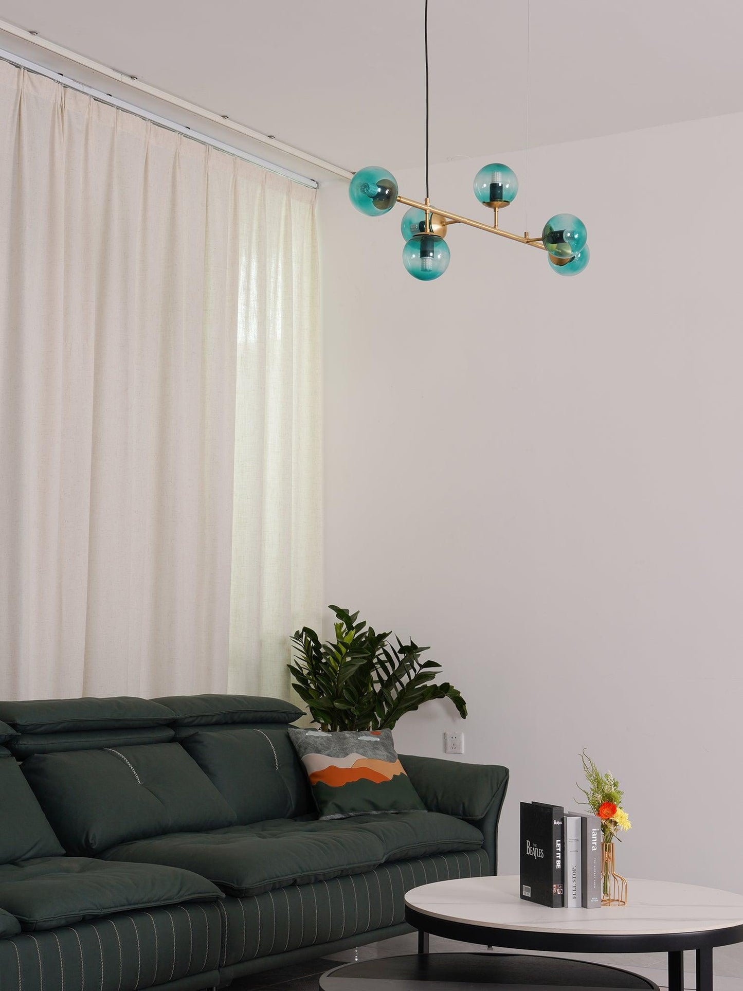 Modern Orb Chandelier - Adjustable Height, Energy-Efficient LED Lights