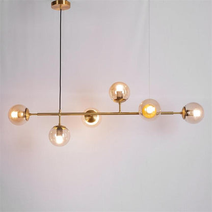 Modern Orb Chandelier - Adjustable Height, Energy-Efficient LED Lights