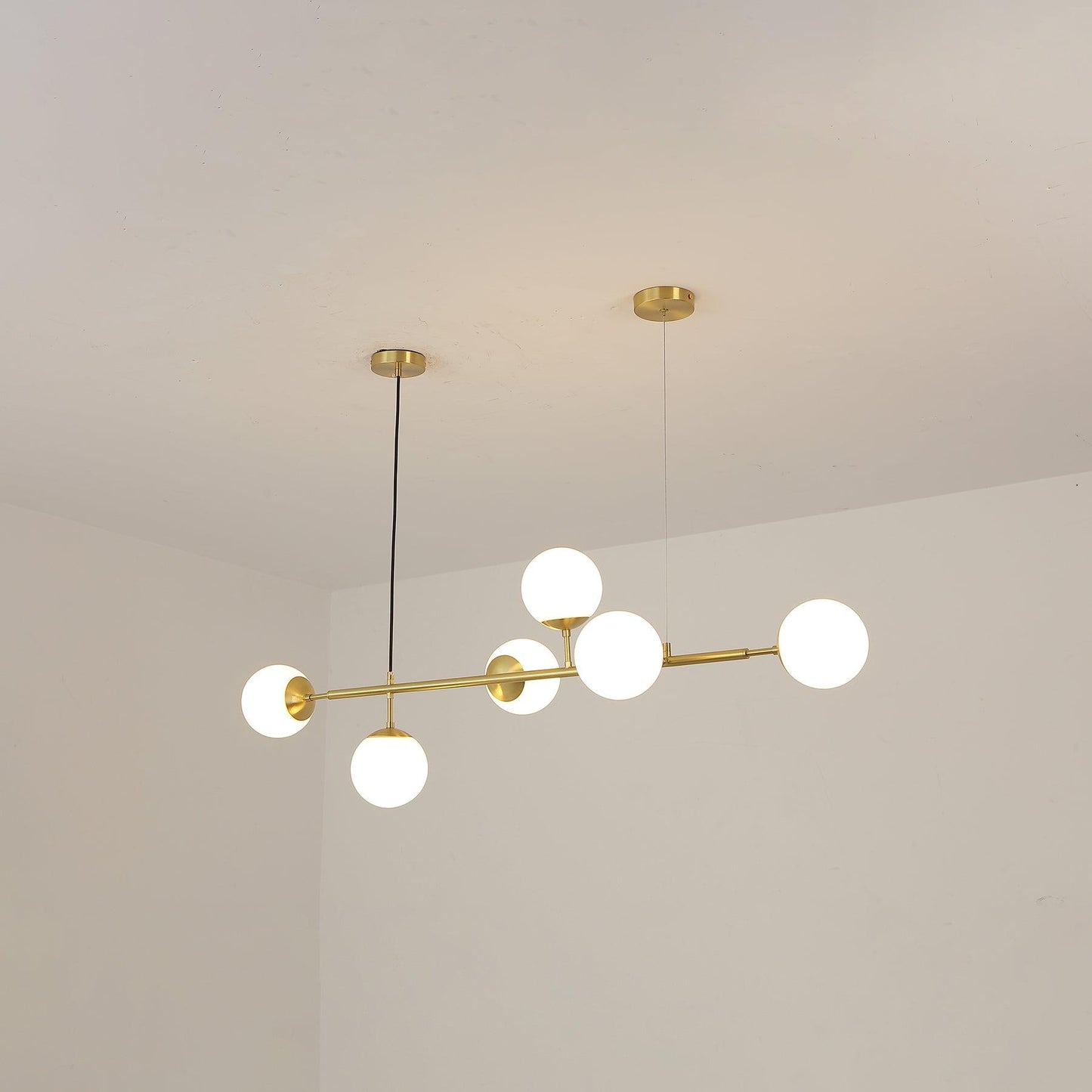 Modern Orb Chandelier - Adjustable Height, Energy-Efficient LED Lights