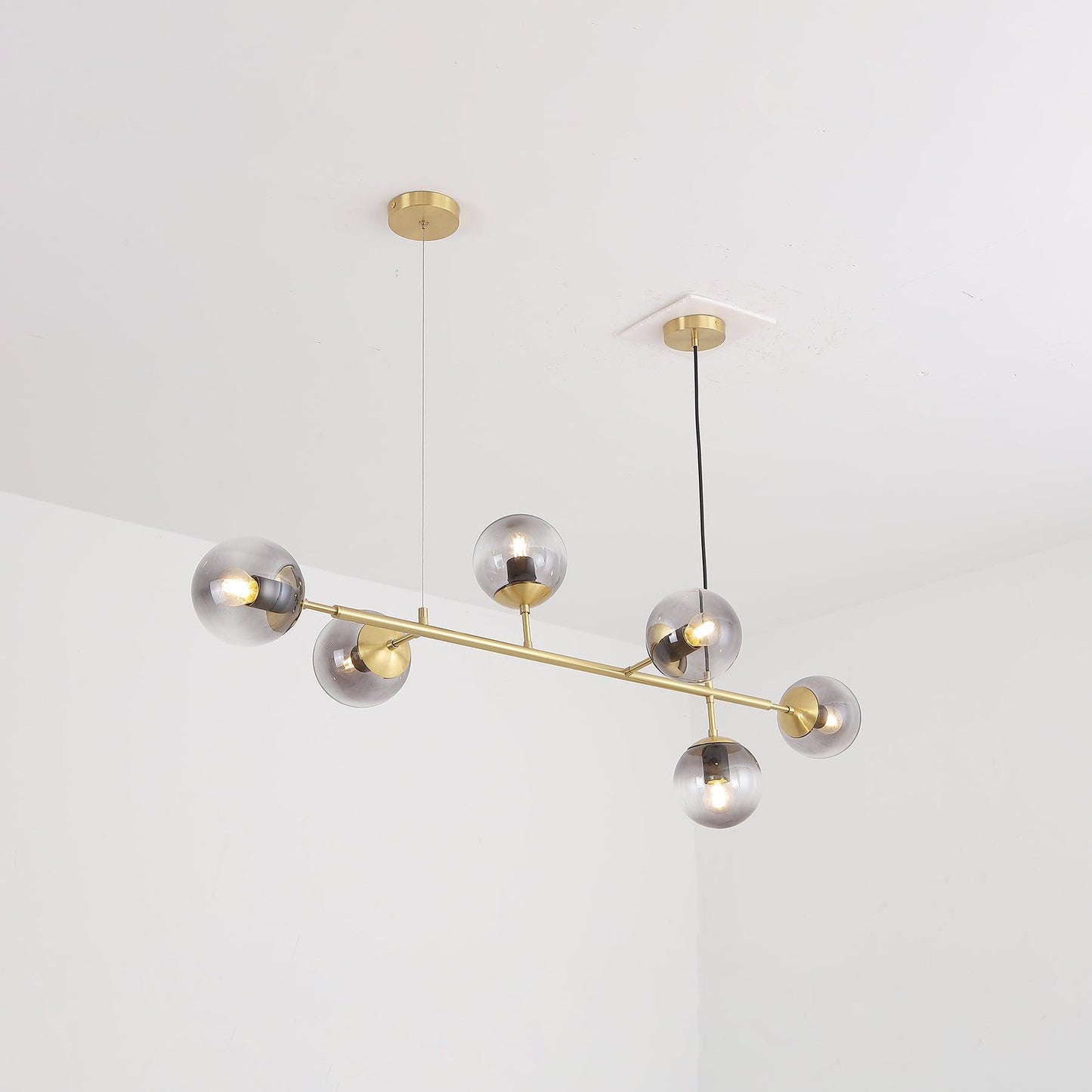Modern Orb Chandelier - Adjustable Height, Energy-Efficient LED Lights
