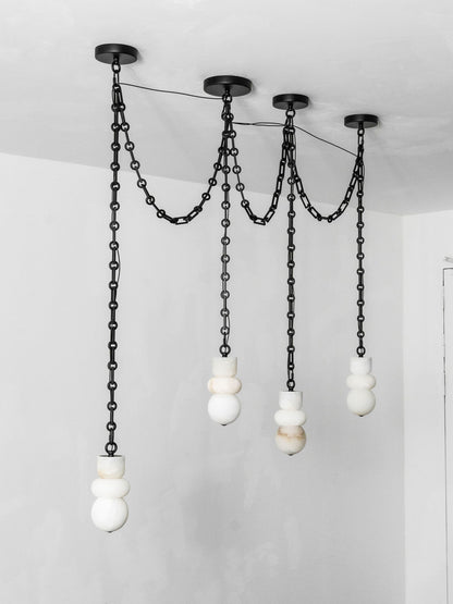 Orba Chain Chandelier - Elegant Design with Adjustable Height & Dimmab