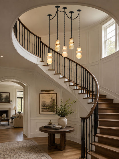 Orba Chain Chandelier - Elegant Design with Adjustable Height & Dimmab