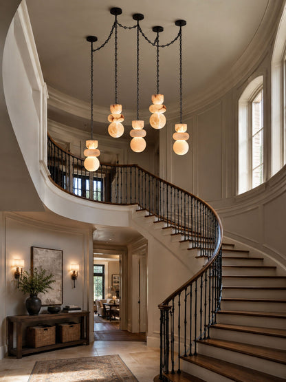 Orba Chain Chandelier - Elegant Design with Adjustable Height & Dimmab