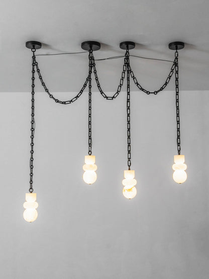 Orba Chain Chandelier - Elegant Design with Adjustable Height & Dimmab