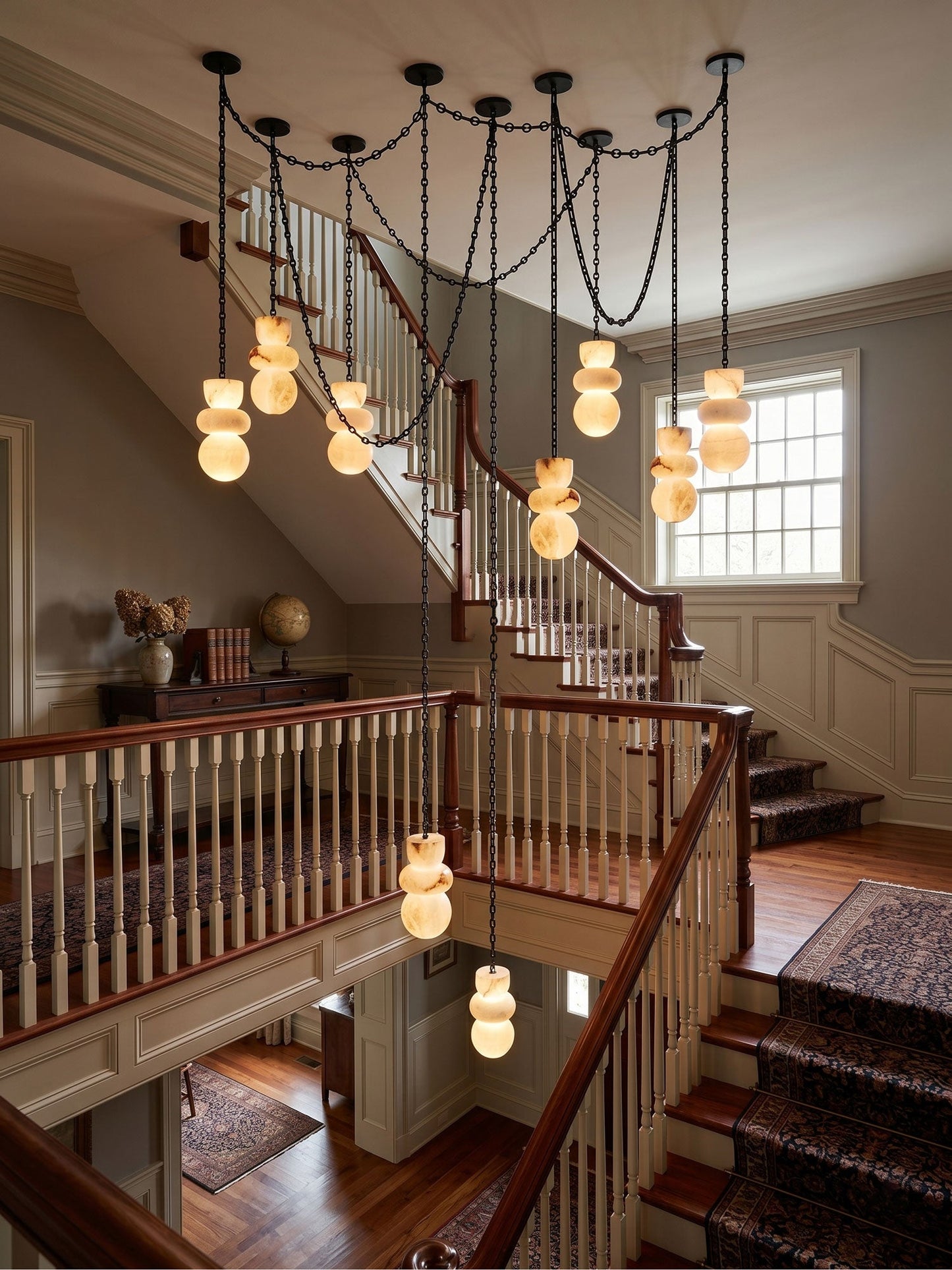 Orba Chain Chandelier - Elegant Design with Adjustable Height & Dimmab