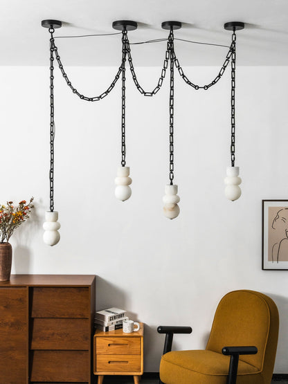Orba Chain Chandelier - Elegant Design with Adjustable Height & Dimmab