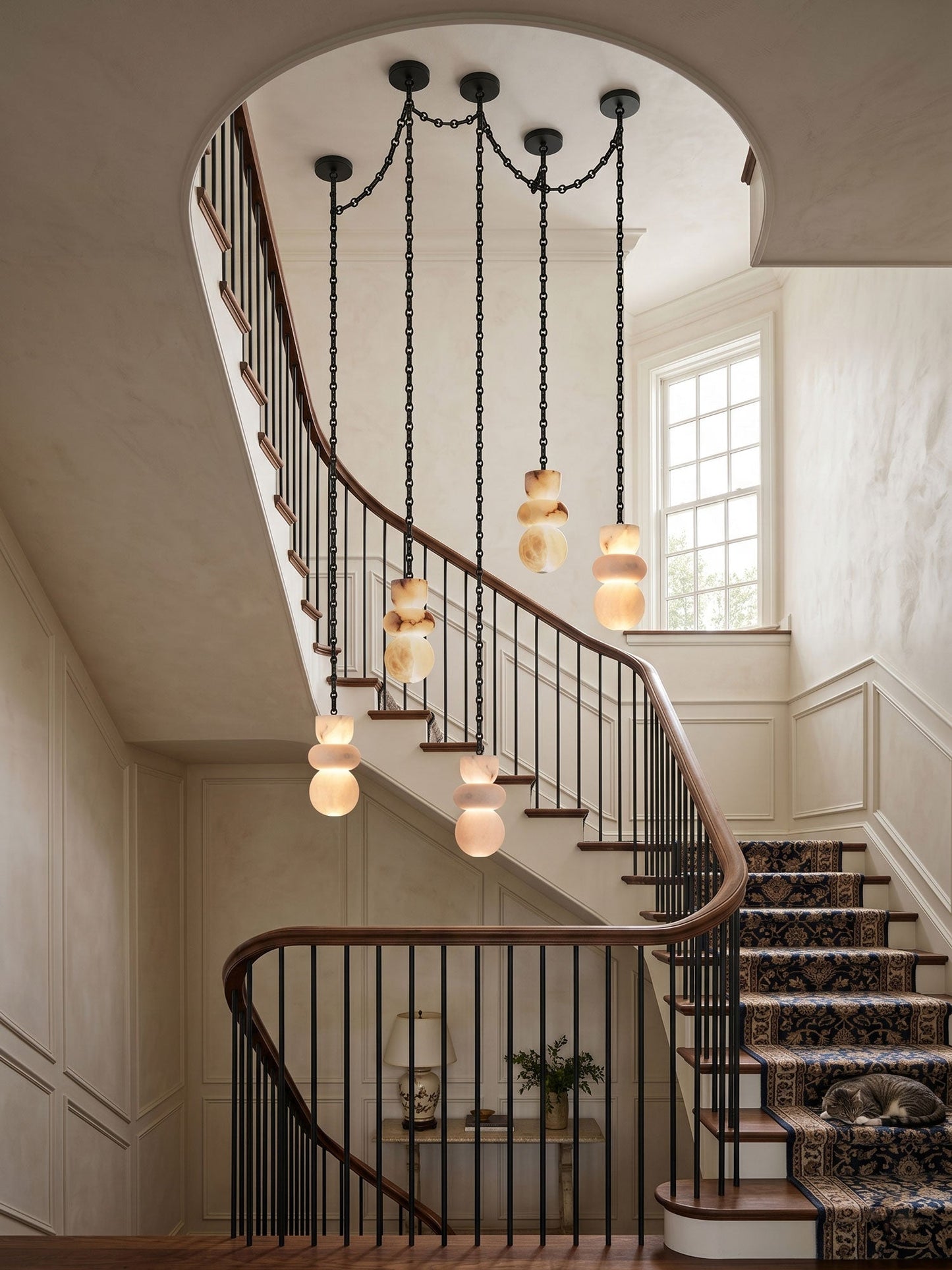 Orba Chain Chandelier - Elegant Design with Adjustable Height & Dimmab
