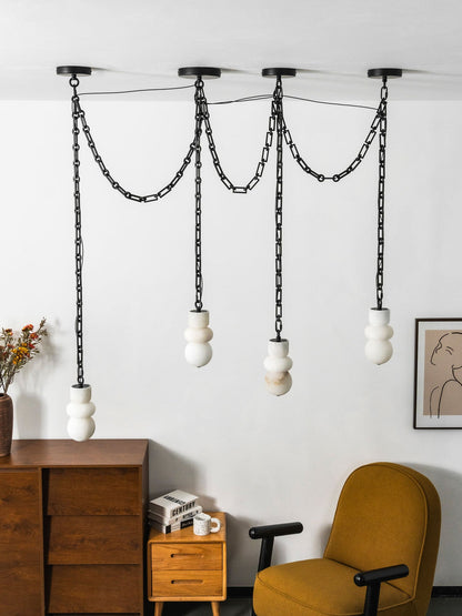 Orba Chain Chandelier - Elegant Design with Adjustable Height & Dimmab
