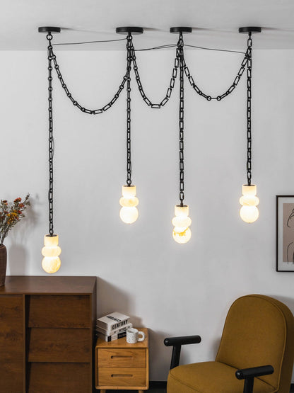 Orba Chain Chandelier - Elegant Design with Adjustable Height & Dimmab