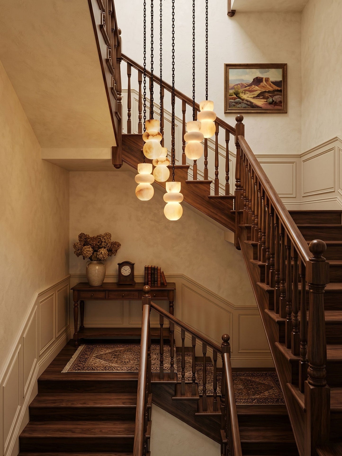 Orba Chain Chandelier - Elegant Design with Adjustable Height & Dimmab