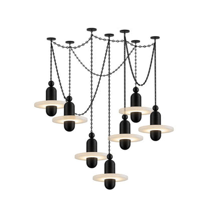 Orbital Drift Chain Chandelier - Modern Design with Adjustable Height