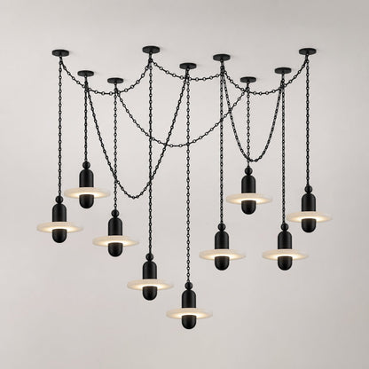 Orbital Drift Chain Chandelier - Modern Design with Adjustable Height