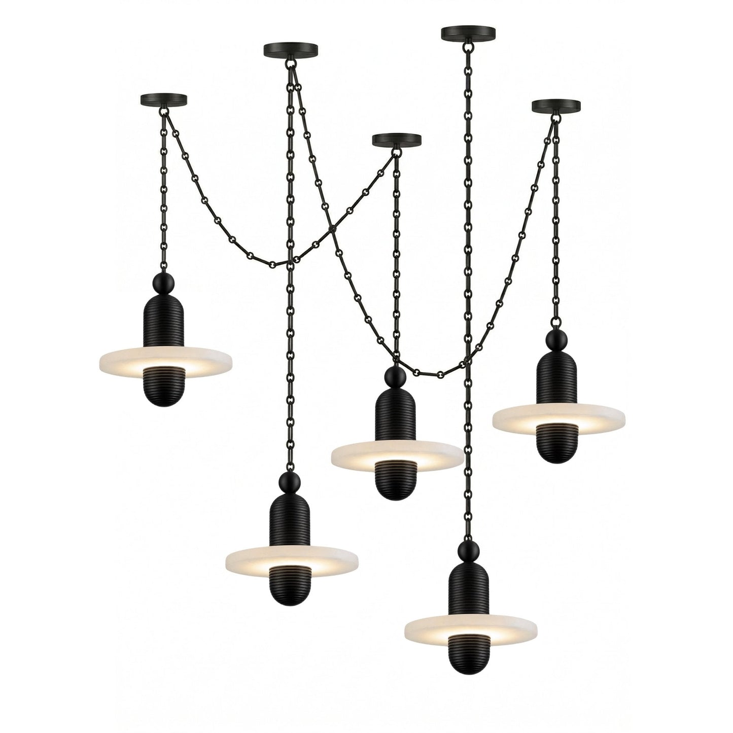 Orbital Drift Chain Chandelier - Modern Design with Adjustable Height