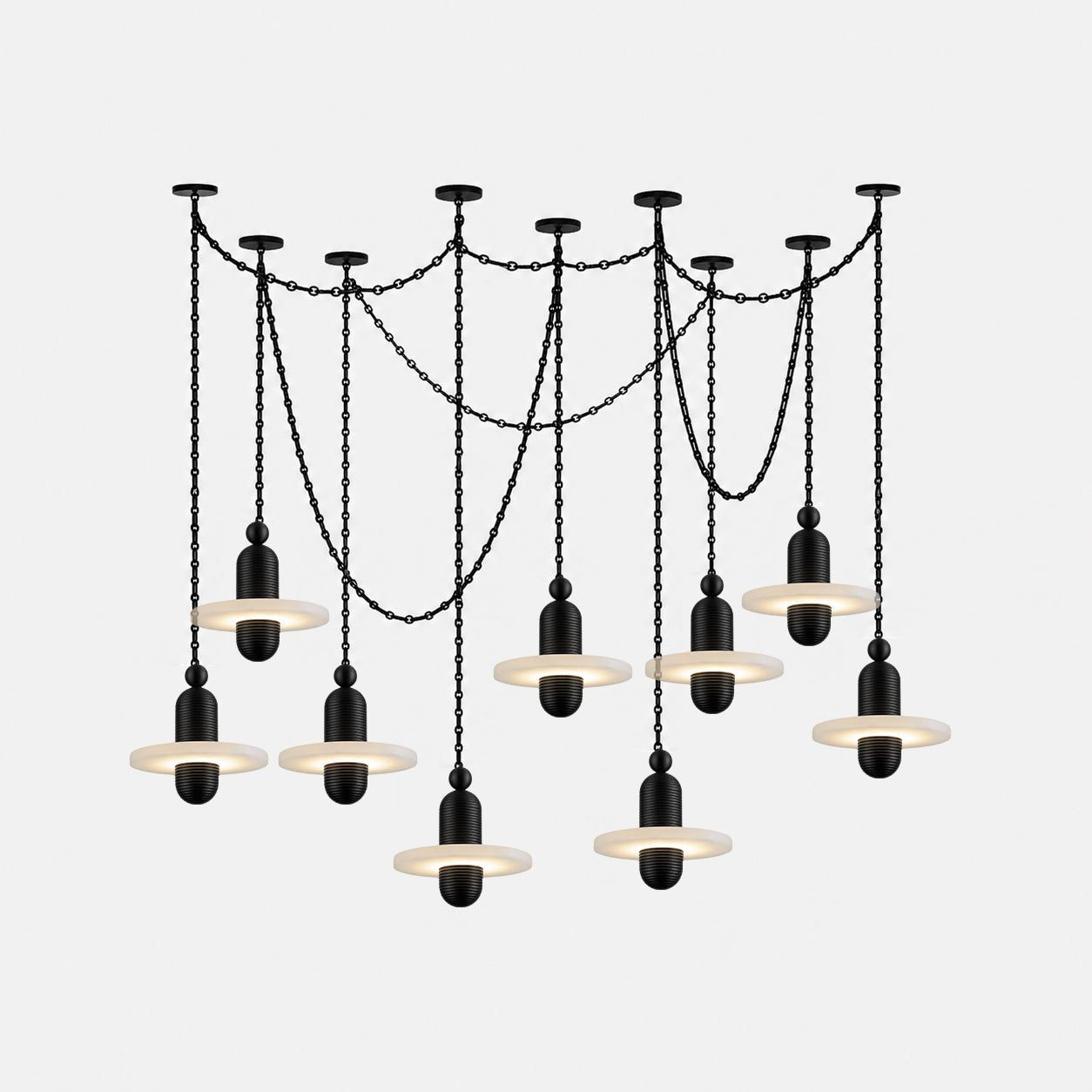 Orbital Drift Chain Chandelier - Modern Design with Adjustable Height
