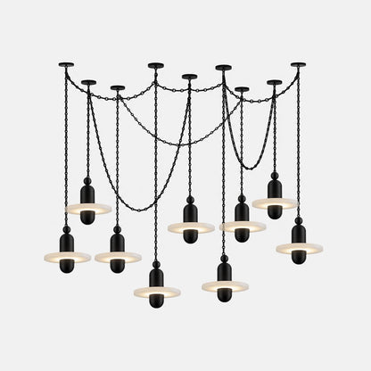 Orbital Drift Chain Chandelier - Modern Design with Adjustable Height