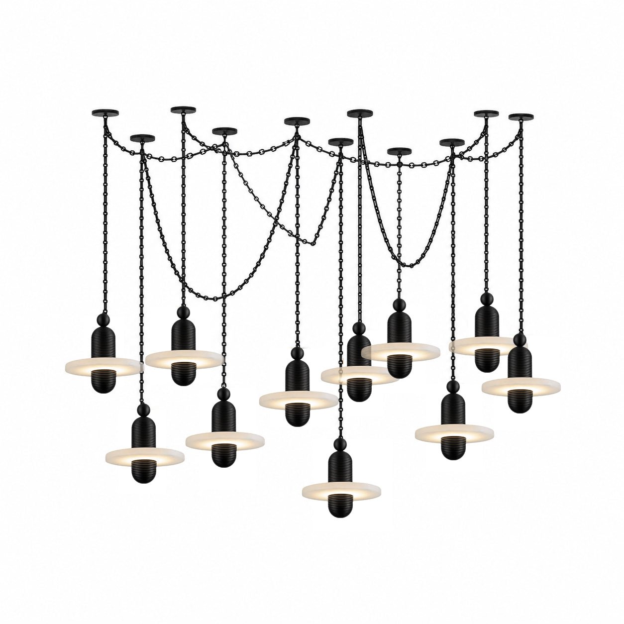 Orbital Drift Chain Chandelier - Modern Design with Adjustable Height