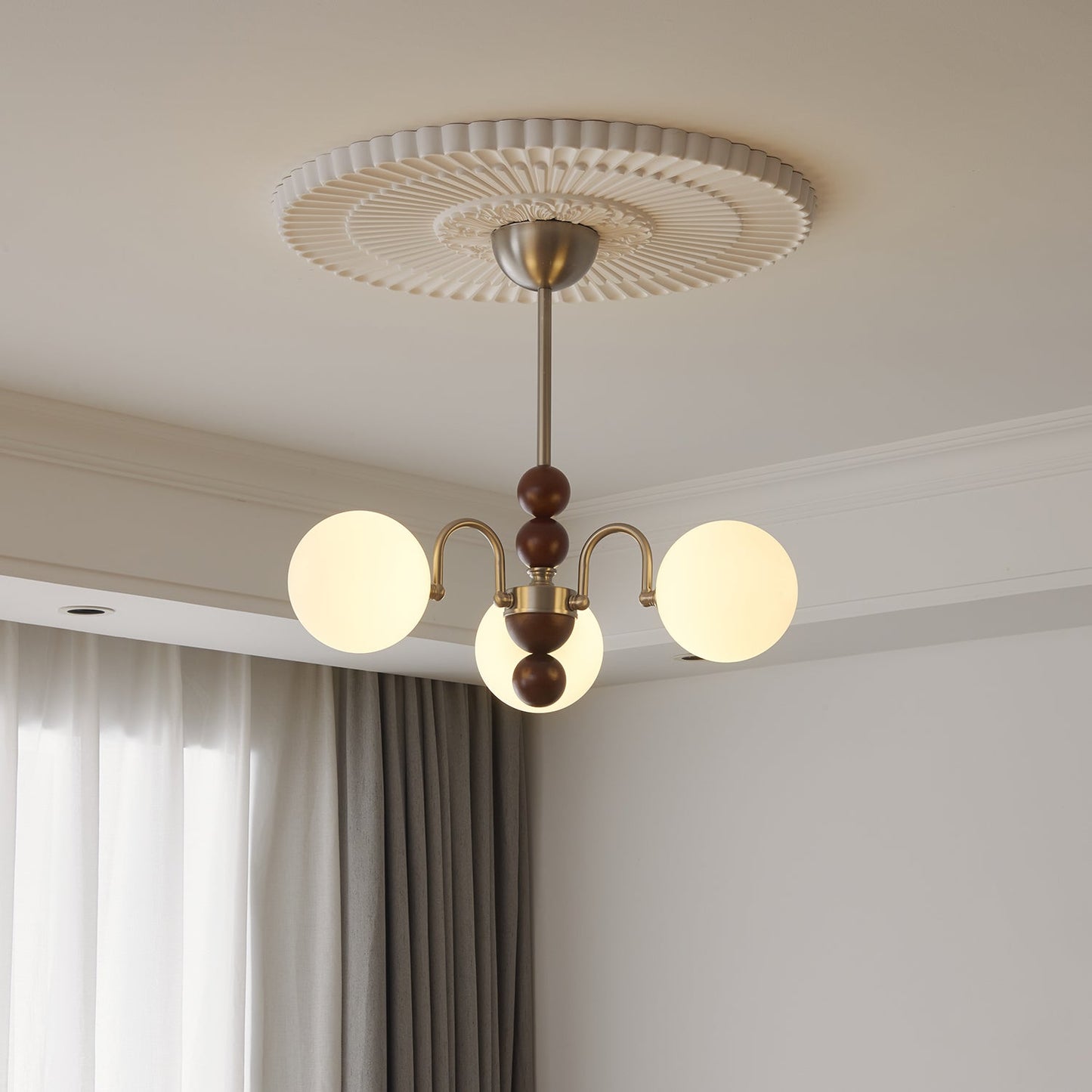 Modern Orbital Curve Chandelier - Adjustable Brightness & LED Technolo