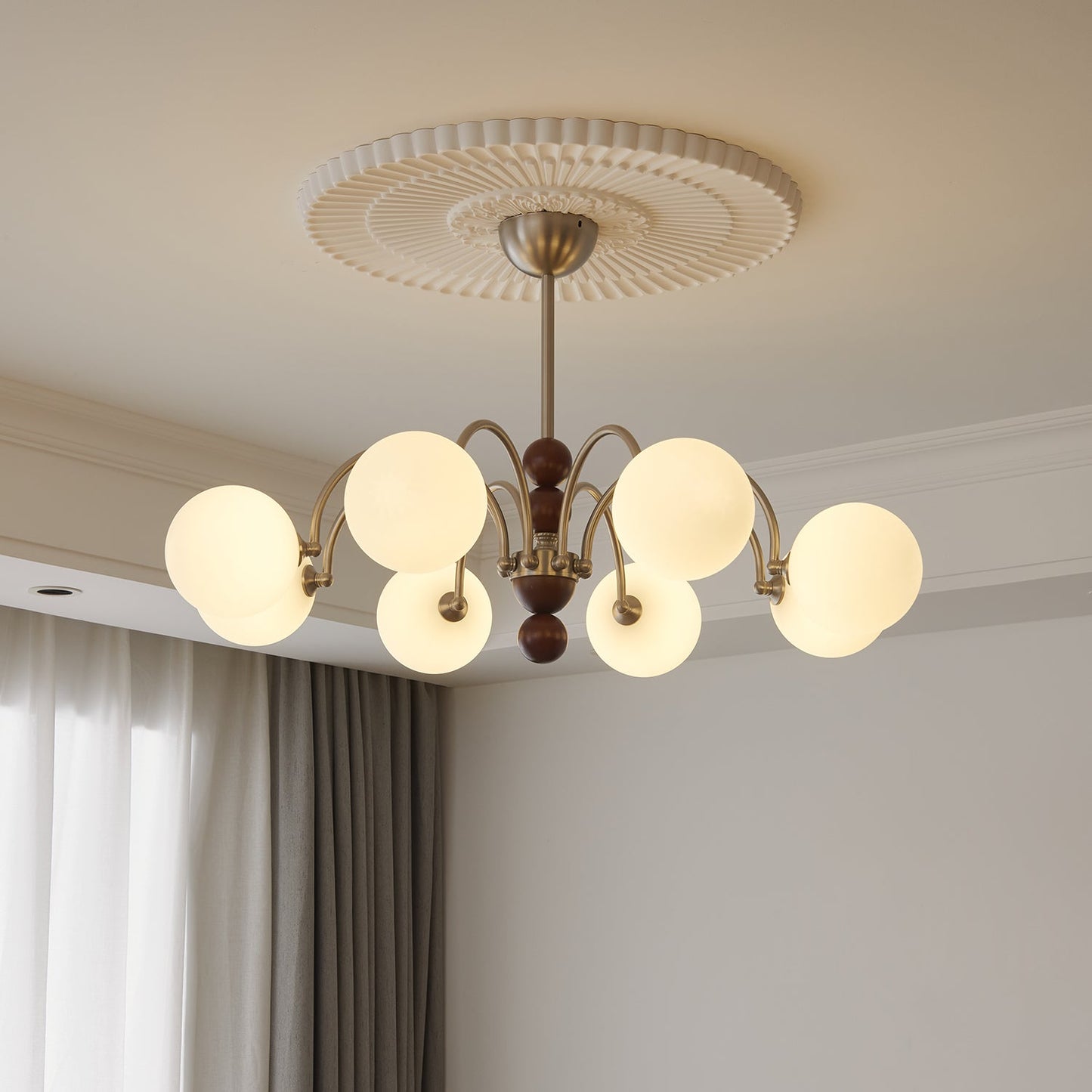Modern Orbital Curve Chandelier - Adjustable Brightness & LED Technolo