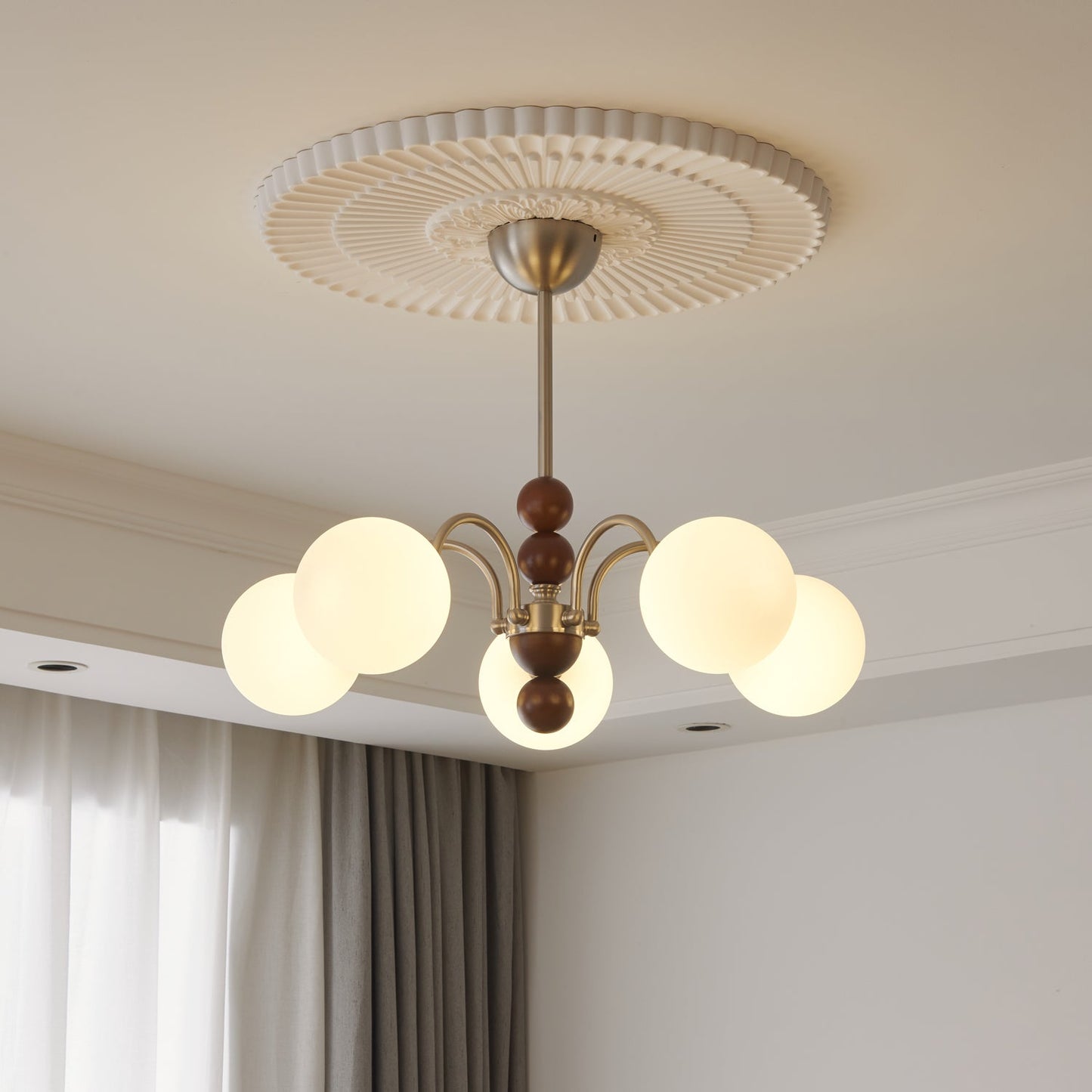 Modern Orbital Curve Chandelier - Adjustable Brightness & LED Technolo