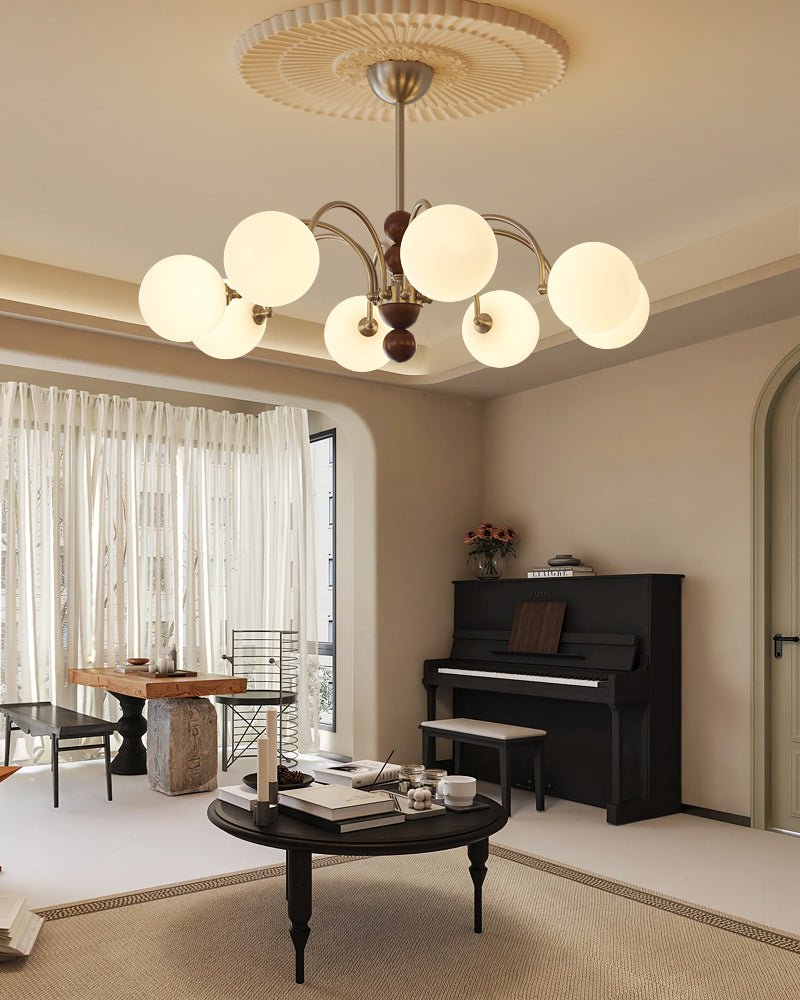 Modern Orbital Curve Chandelier - Adjustable Brightness & LED Technolo