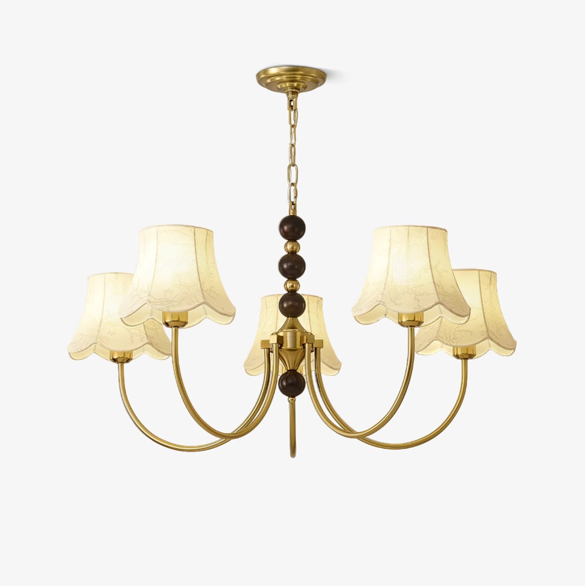 Elegant Orchid Fabric Chandelier with Adjustable Height & Soft Lightin