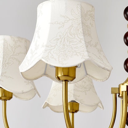 Elegant Orchid Fabric Chandelier with Adjustable Height & Soft Lightin