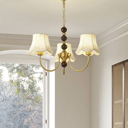 Elegant Orchid Fabric Chandelier with Adjustable Height & Soft Lightin