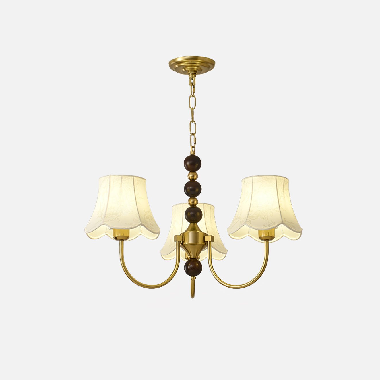 Elegant Orchid Fabric Chandelier with Adjustable Height & Soft Lightin