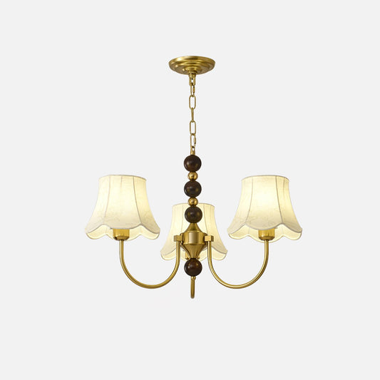 Elegant Orchid Fabric Chandelier with Adjustable Height & Soft Lightin