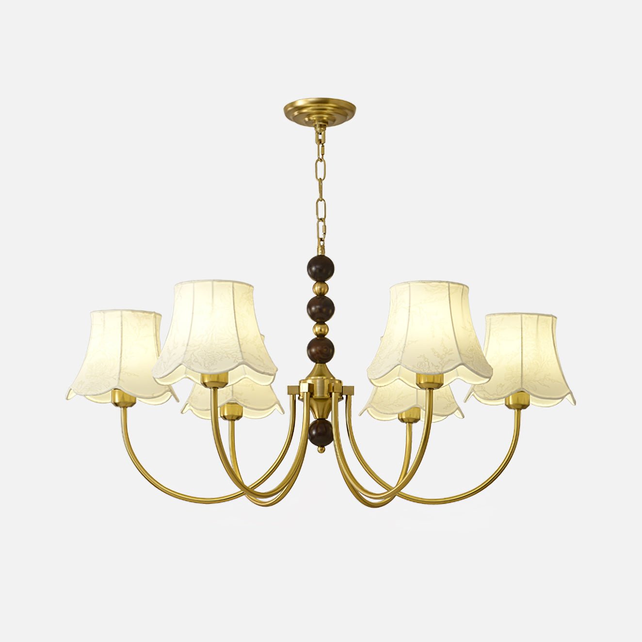Elegant Orchid Fabric Chandelier with Adjustable Height & Soft Lightin