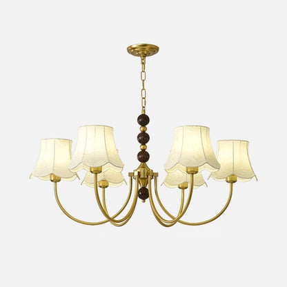 Elegant Orchid Fabric Chandelier with Adjustable Height & Soft Lightin