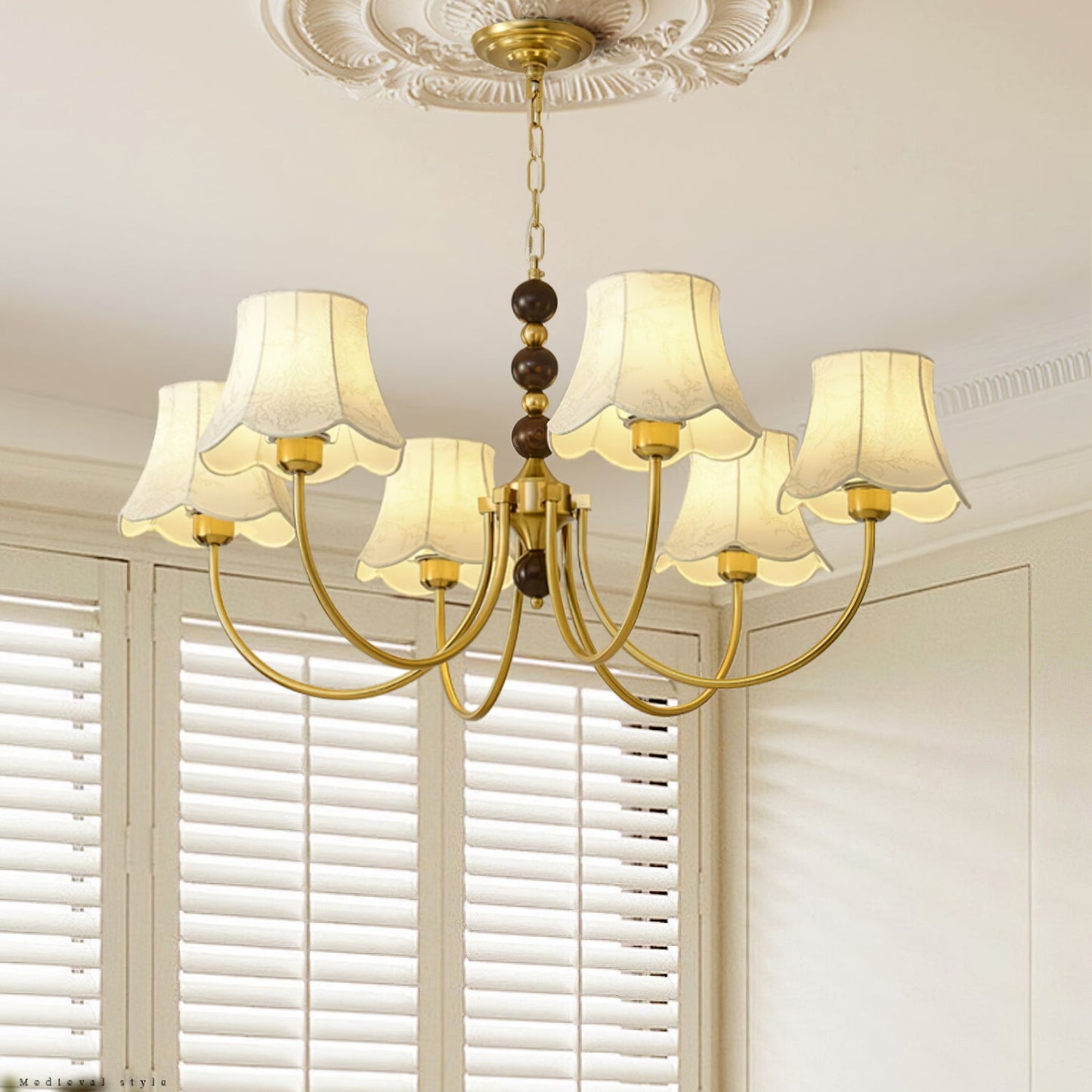 Elegant Orchid Fabric Chandelier with Adjustable Height & Soft Lightin