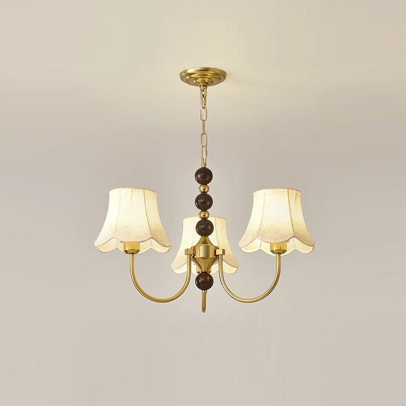 Elegant Orchid Fabric Chandelier with Adjustable Height & Soft Lightin