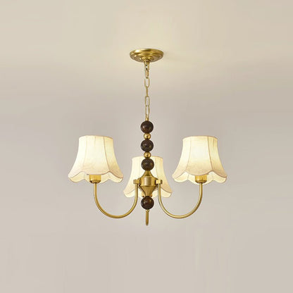 Elegant Orchid Fabric Chandelier with Adjustable Height & Soft Lightin