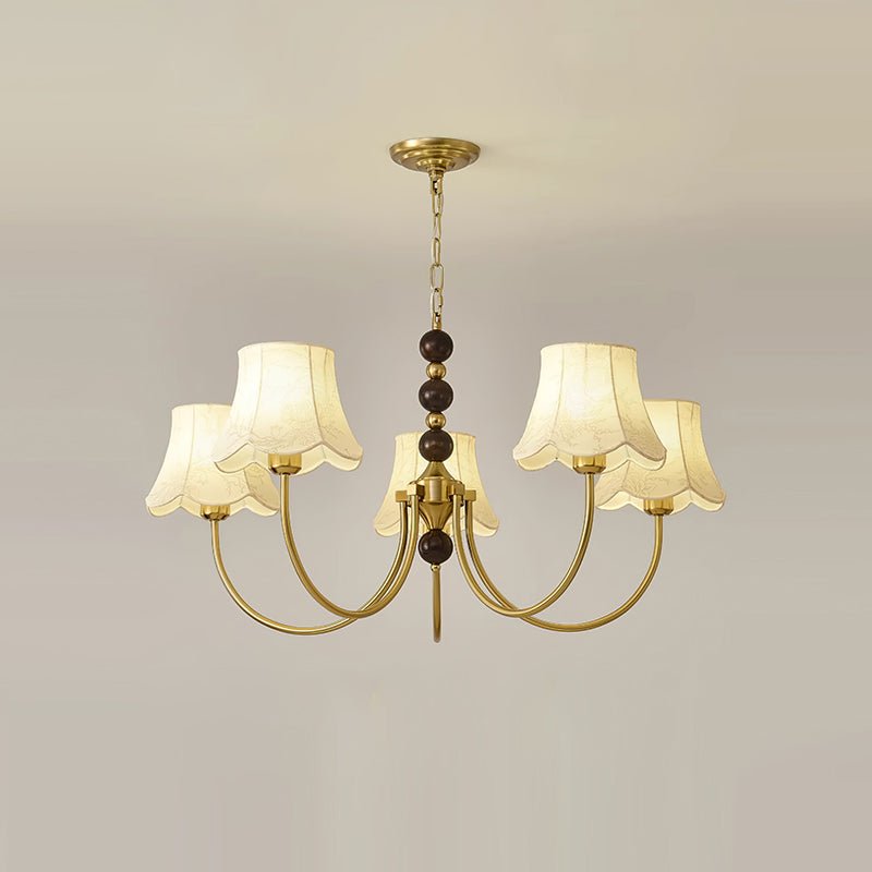 Elegant Orchid Fabric Chandelier with Adjustable Height & Soft Lightin