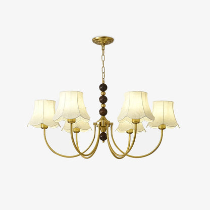 Elegant Orchid Fabric Chandelier with Adjustable Height & Soft Lightin
