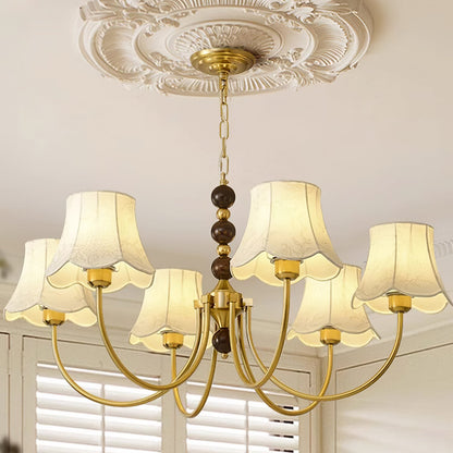 Elegant Orchid Fabric Chandelier with Adjustable Height & Soft Lightin