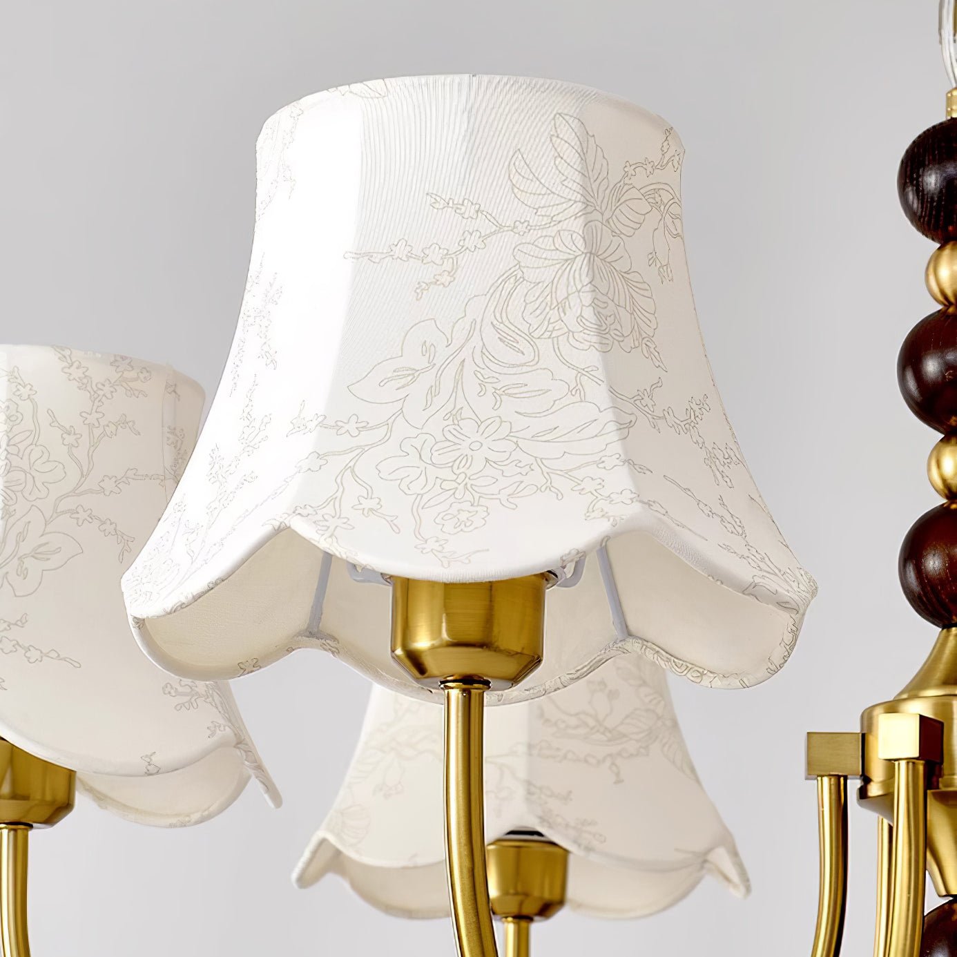 Elegant Orchid Fabric Chandelier with Adjustable Height & Soft Lightin