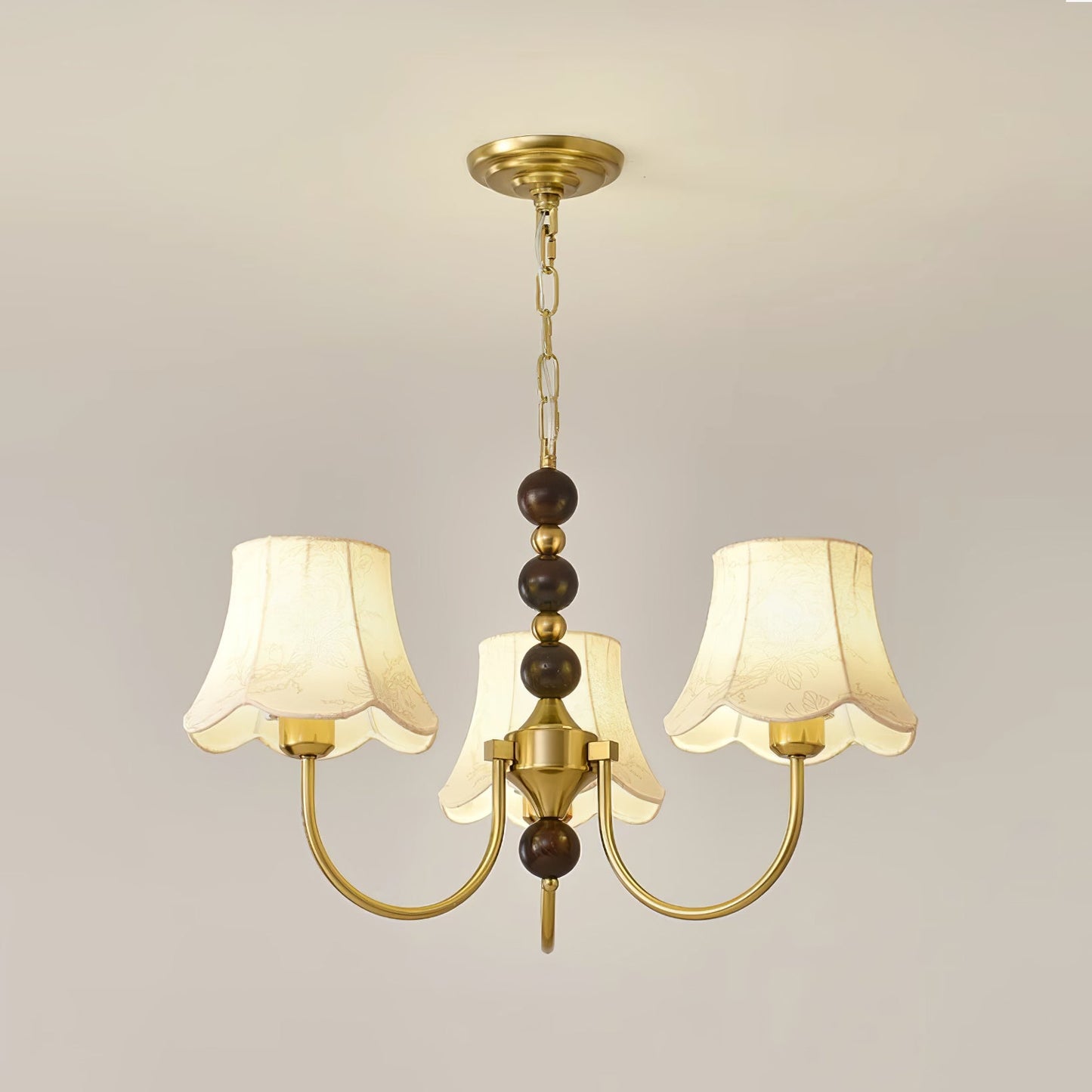 Elegant Orchid Fabric Chandelier with Adjustable Height & Soft Lightin