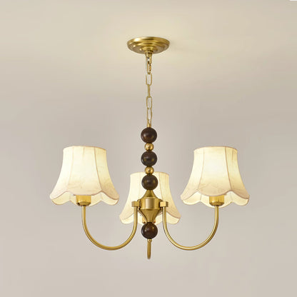 Elegant Orchid Fabric Chandelier with Adjustable Height & Soft Lightin