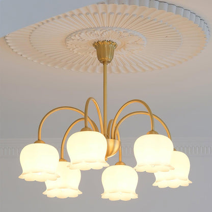 Elegant Brass Chandelier with Adjustable Arms and Crystal Accents