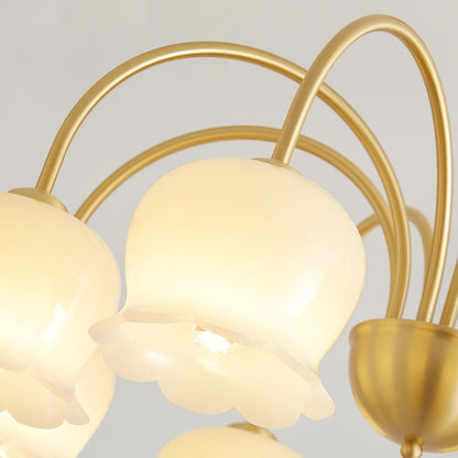 Elegant Brass Chandelier with Adjustable Arms and Crystal Accents