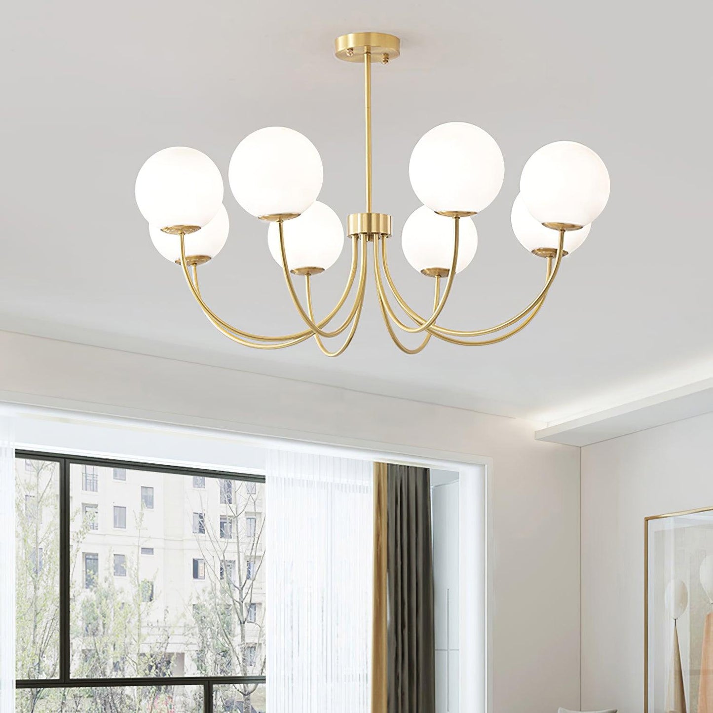 Elegant Orillia Chandelier - Crystal Accents & Adjustable Height