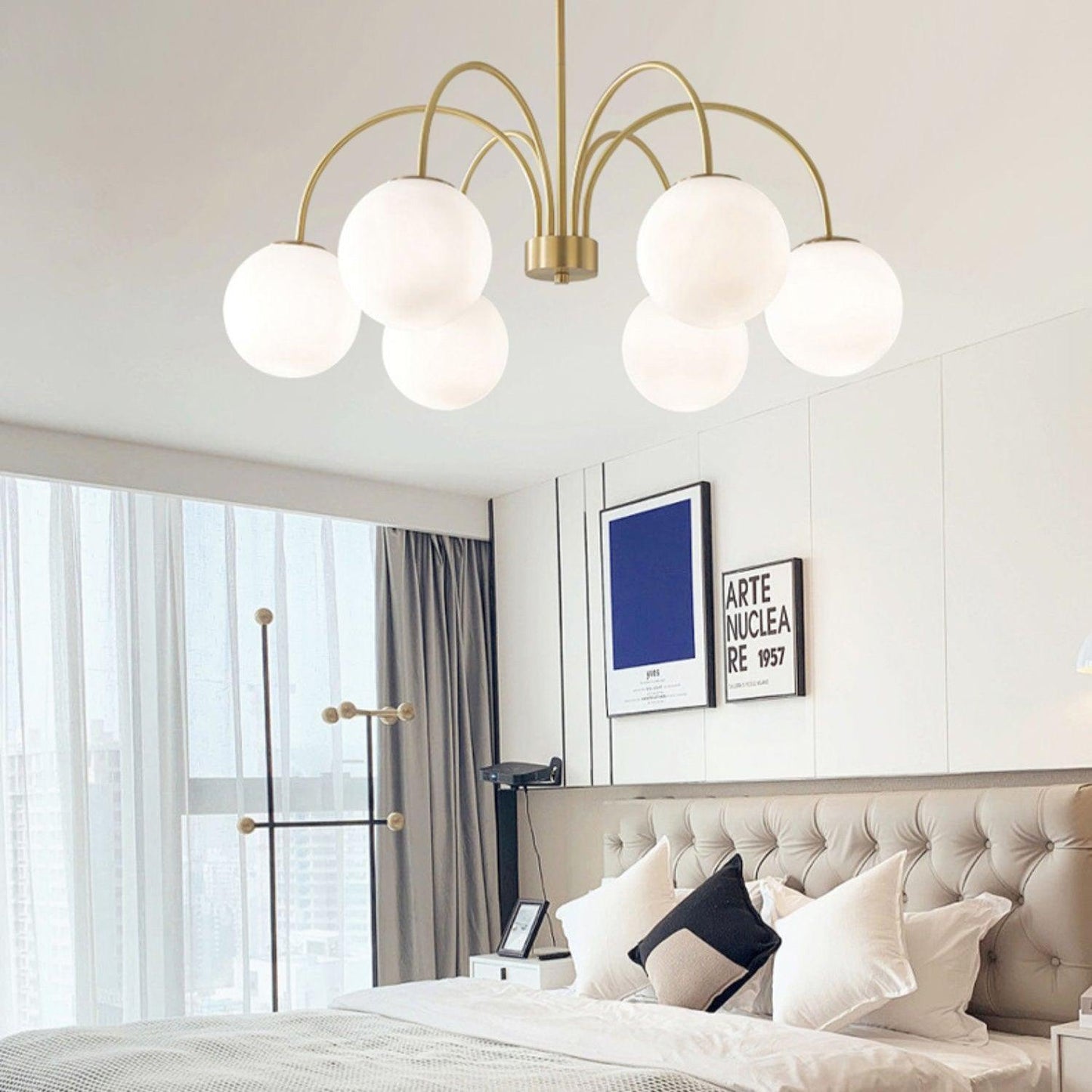 Elegant Orillia Chandelier - Crystal Accents & Adjustable Height