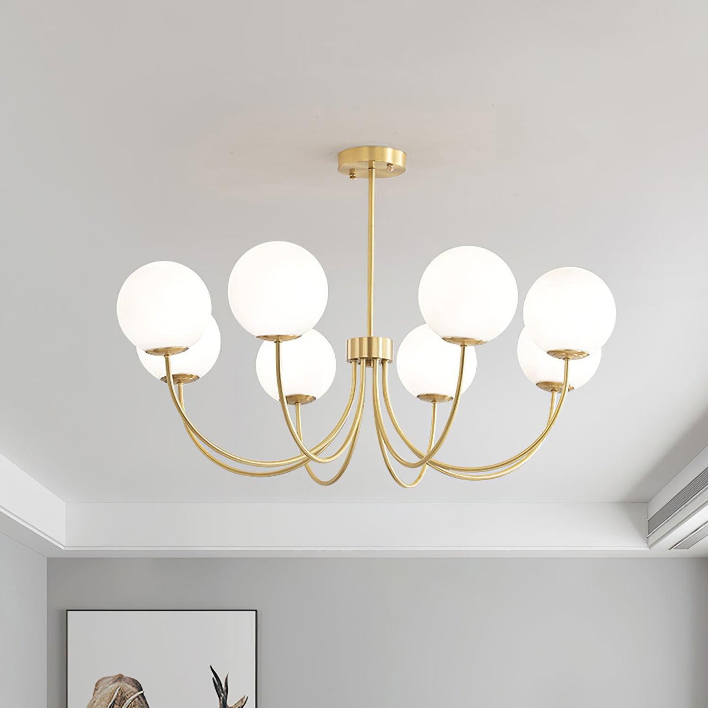 Elegant Orillia Chandelier - Crystal Accents & Adjustable Height