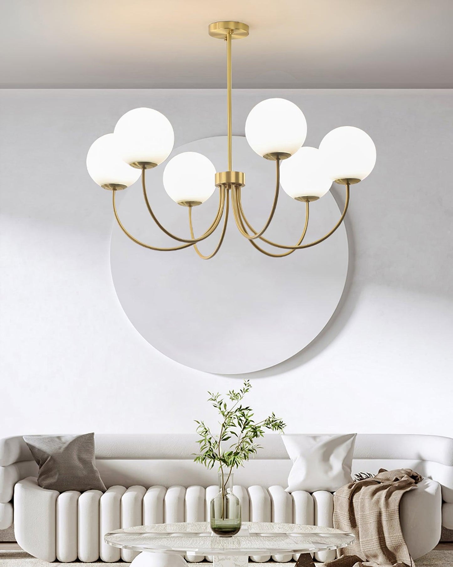 Elegant Orillia Chandelier - Crystal Accents & Adjustable Height