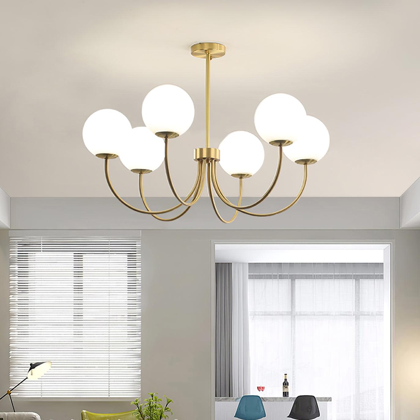 Elegant Orillia Chandelier - Crystal Accents & Adjustable Height
