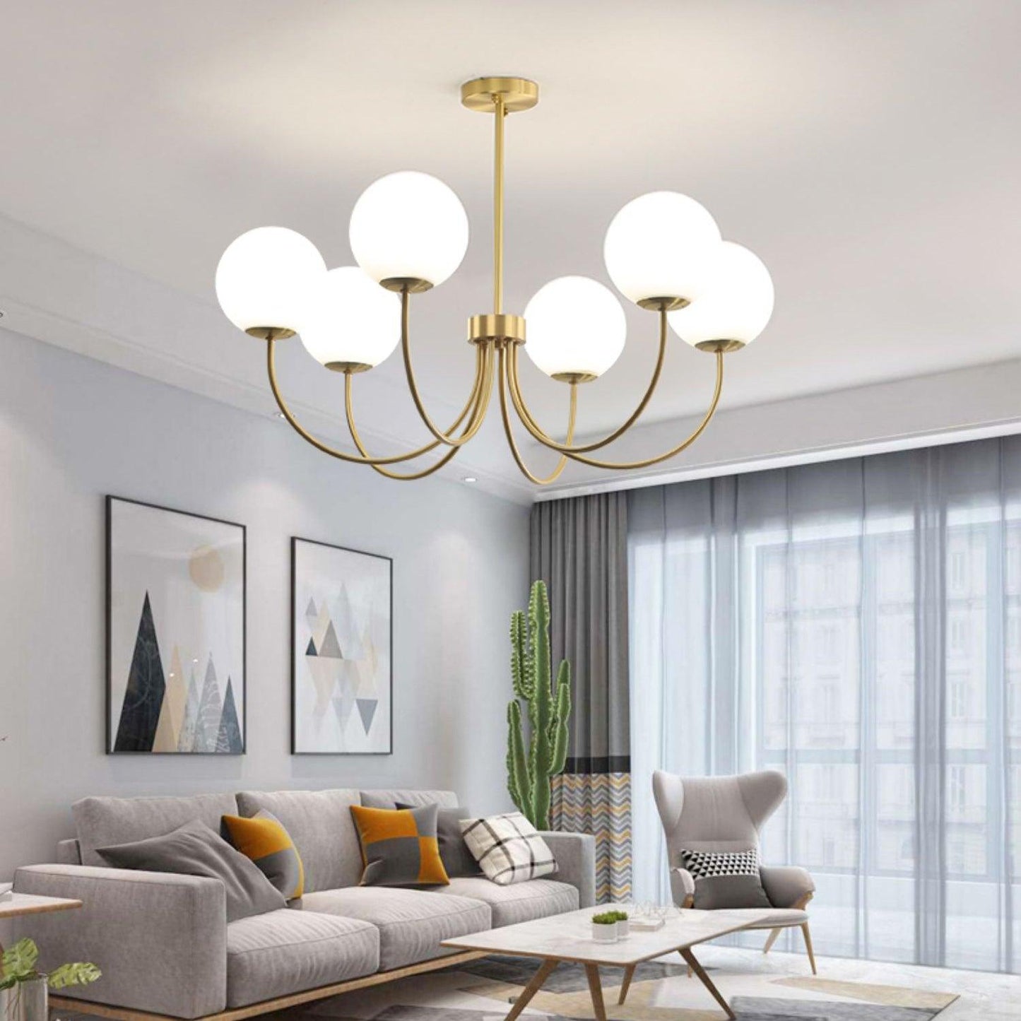 Elegant Orillia Chandelier - Crystal Accents & Adjustable Height