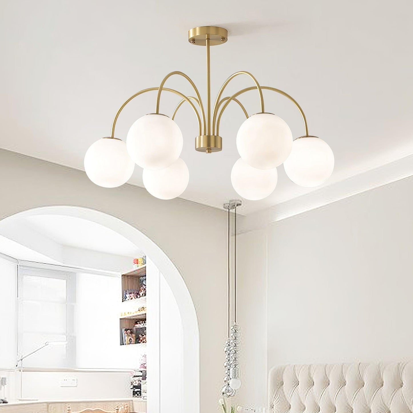 Elegant Orillia Chandelier - Crystal Accents & Adjustable Height