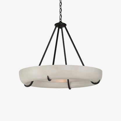 Orion Alabaster Chandelier - Elegant Design, Adjustable Height, LED Co